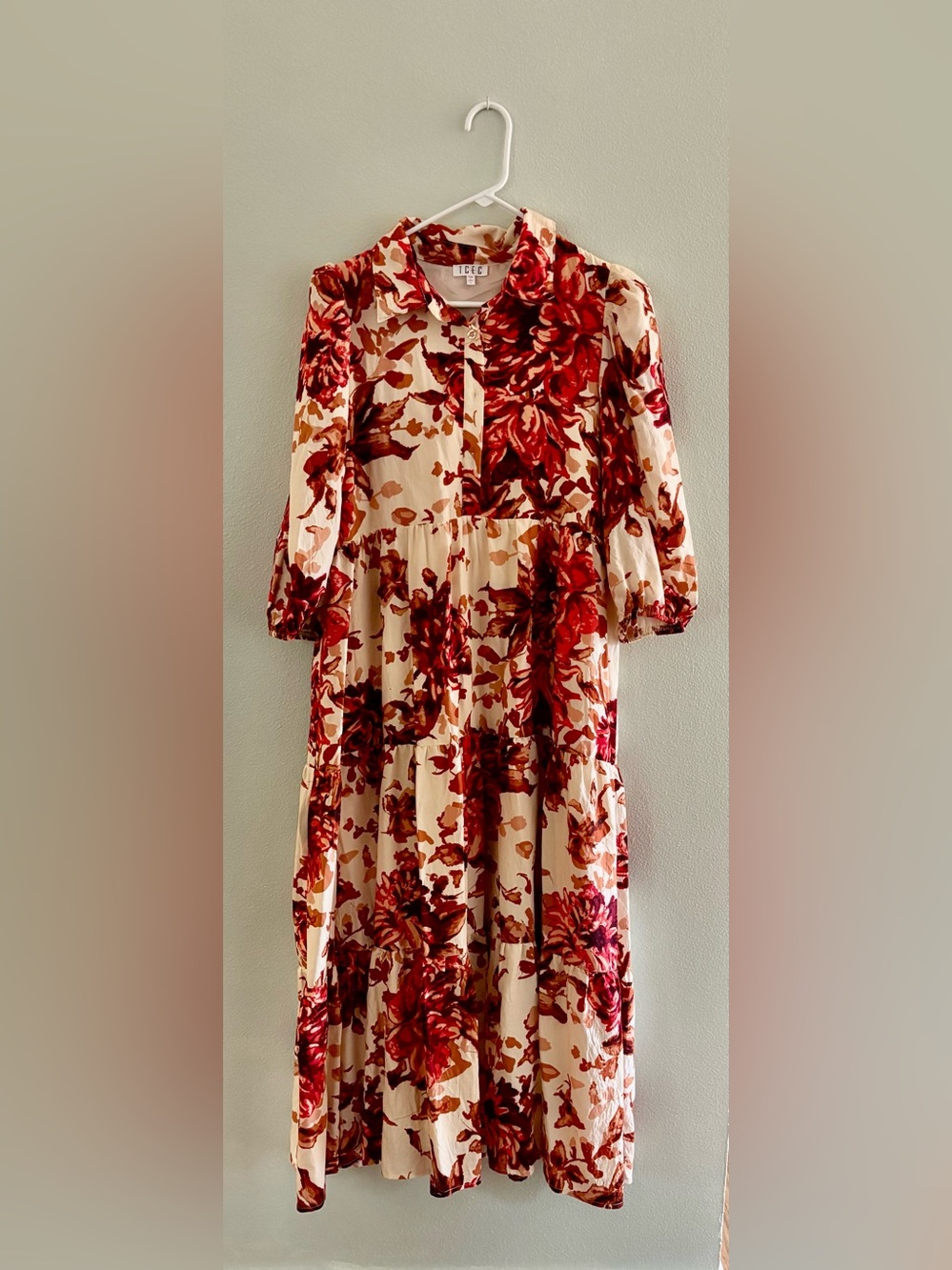Fall floral midi dress